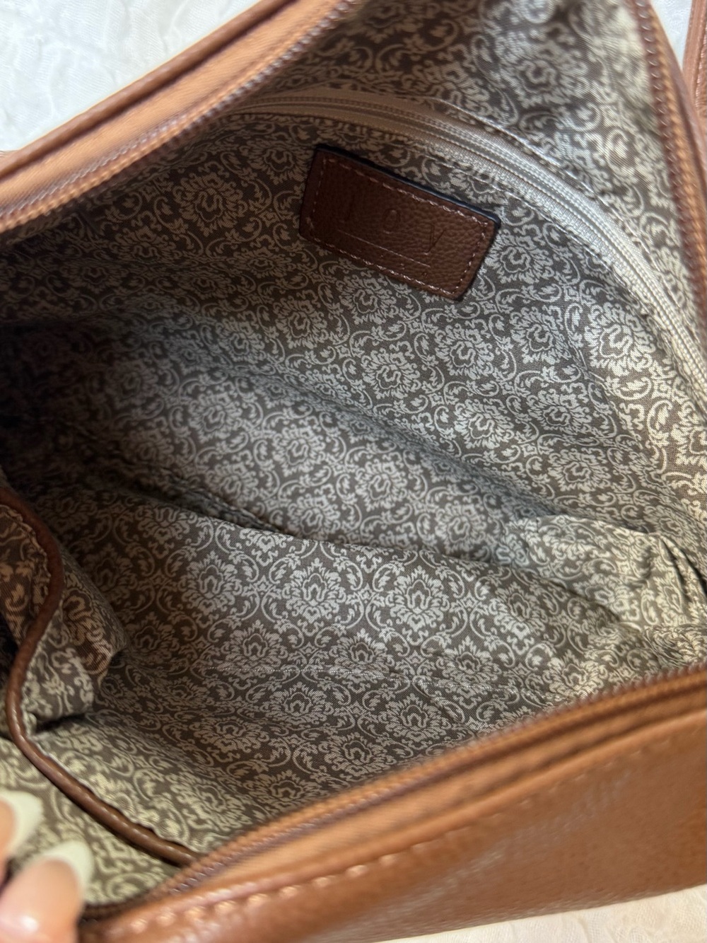 Joy Susan Vegan Brown Leather Crossbody Purse - Picture 5 of 14